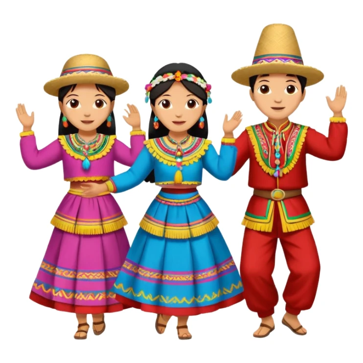 imagen de personas bailando huaylash en huancayo sticker