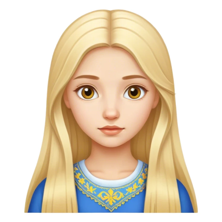 young ukrainian girl with long blonde hair sticker