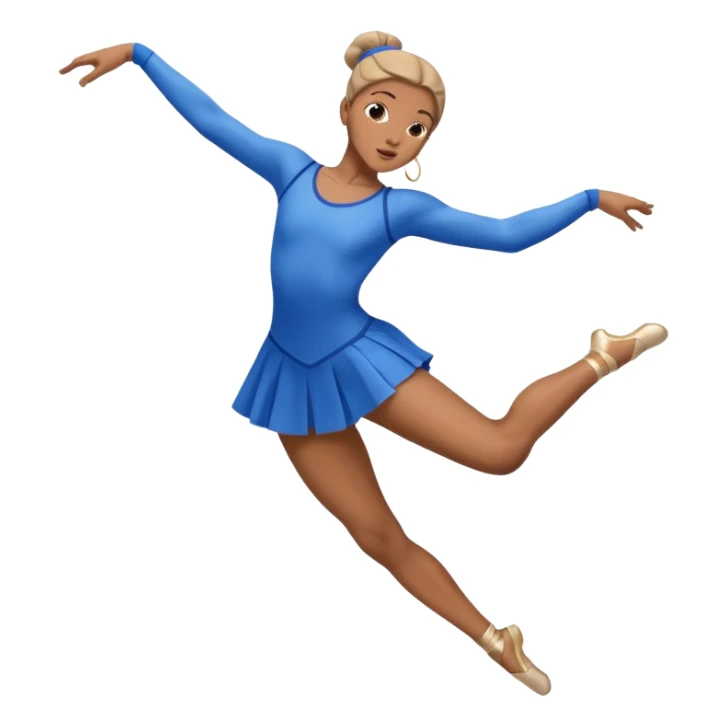 lyrical dancer mid-leap, blue outfit, elegant sticker