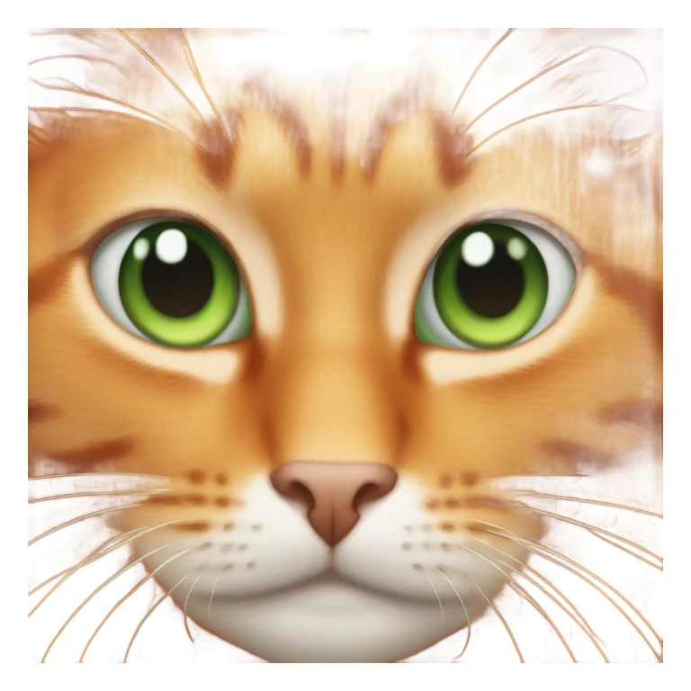 Orange cat with big round green eyes sticker