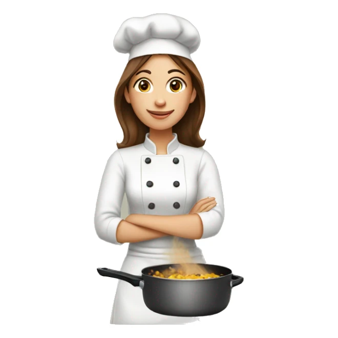 Giunge Woman with brown hairs cooking sticker