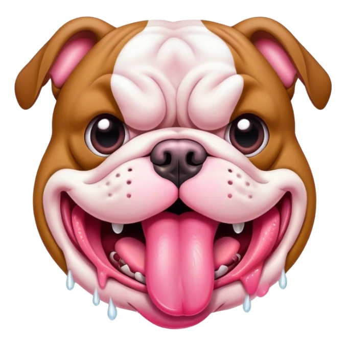 Bulldog's tongue lolls out sticker