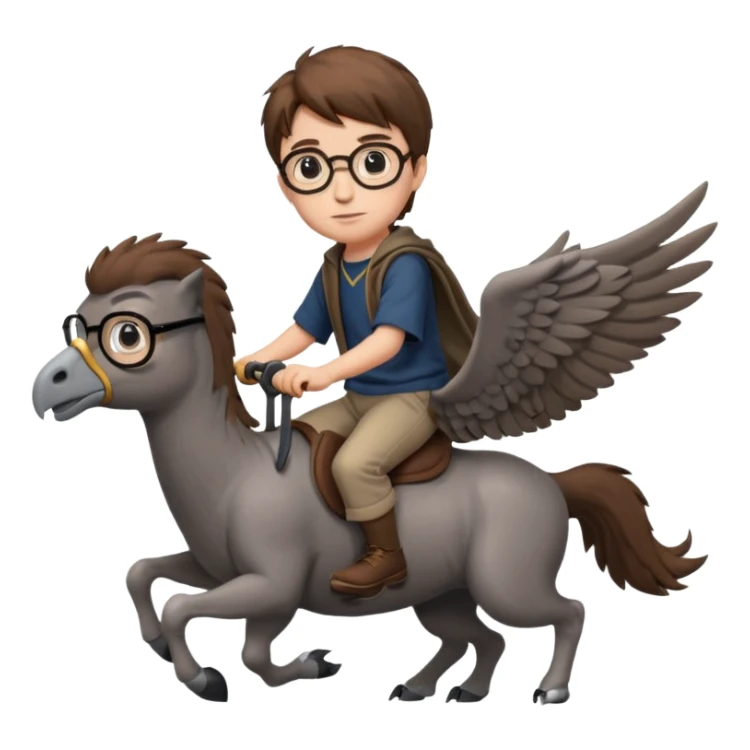 harry potter riding buckbeak sticker