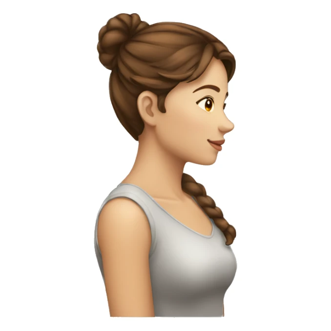 fair young beautiful lady brown hair side view sticker