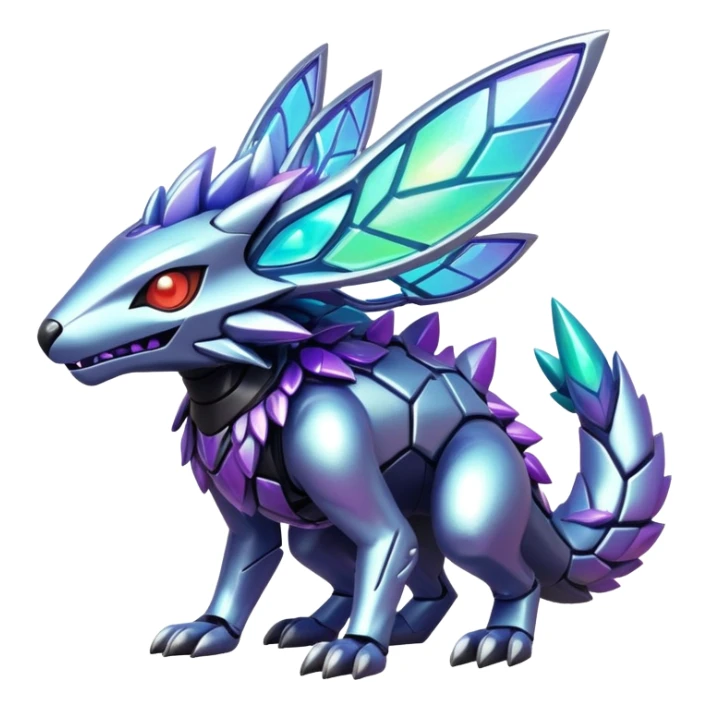  exotic iridescent cyber-Protogen-Fakémon-Pokémon-Vernid-creature sticker