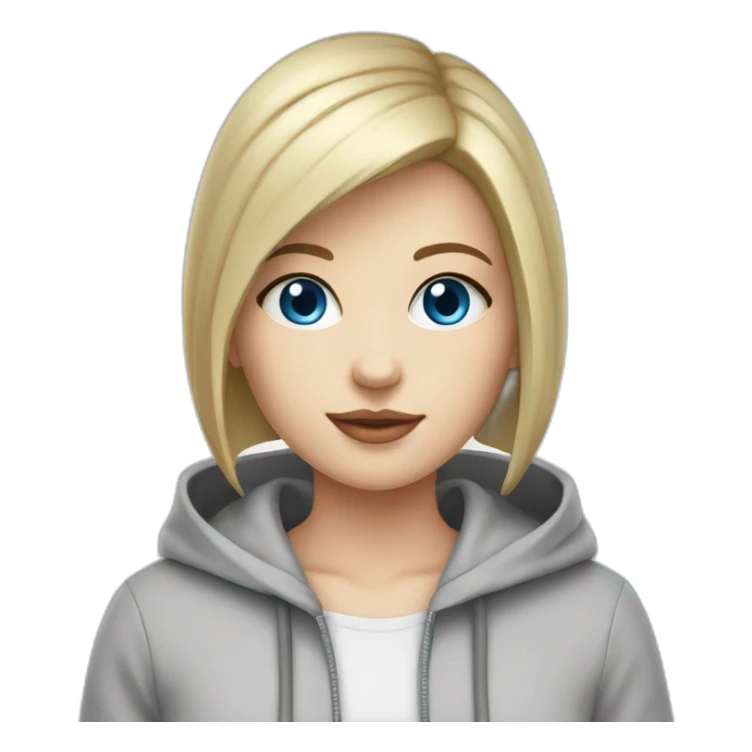 girl codes on computer,beautiful girl with short hair with computer, programming,blue eyes,white skin, makeup, hoodie sticker