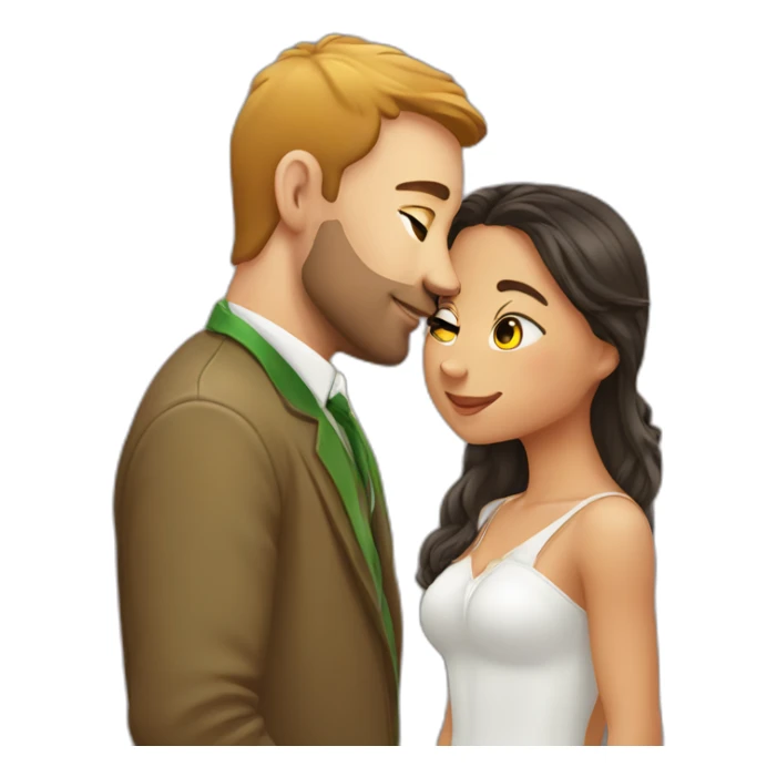 Brazilian girl kissing Irish guy sticker