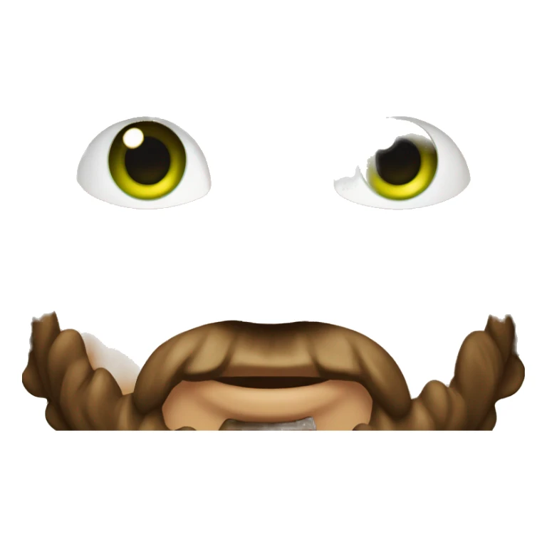 Men with brown curly hair and brown beard and green eyes sticker