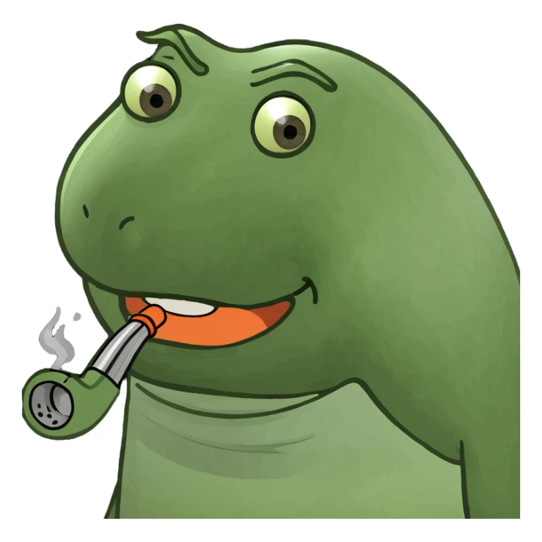 Eggplant with a pipe in its mouth sticker