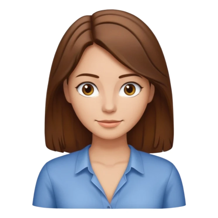 Woman with brown hair and middle part low cut shirt  sticker