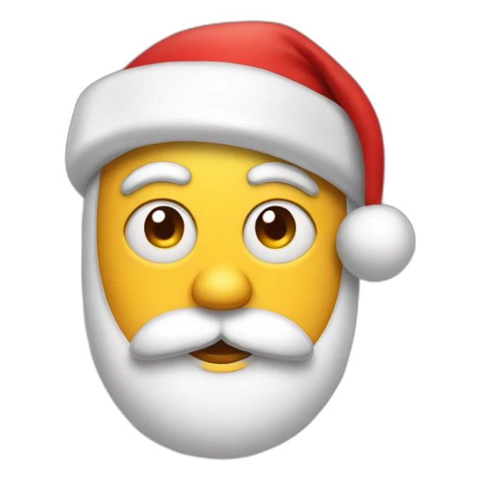 side eyes emoji with santa hats on top sticker