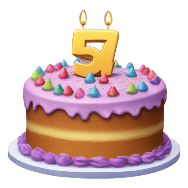 Birthday cake with number  5 4 sticker