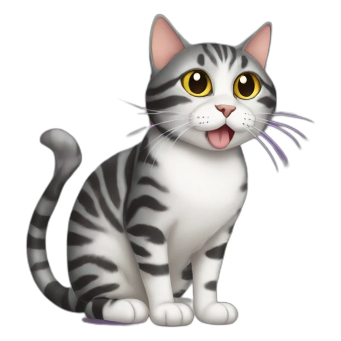 Black mackerel tabby cat blowing kiss sticker