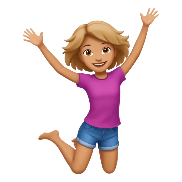 Cute girl jumping for joy sticker