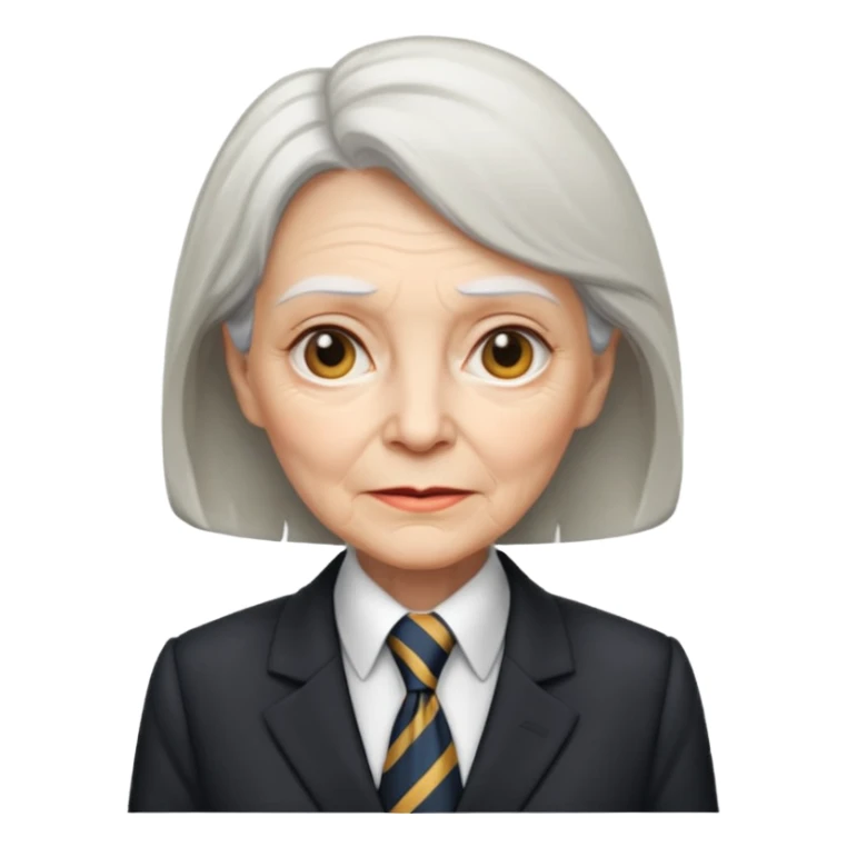 old women in suit with Necktie sticker