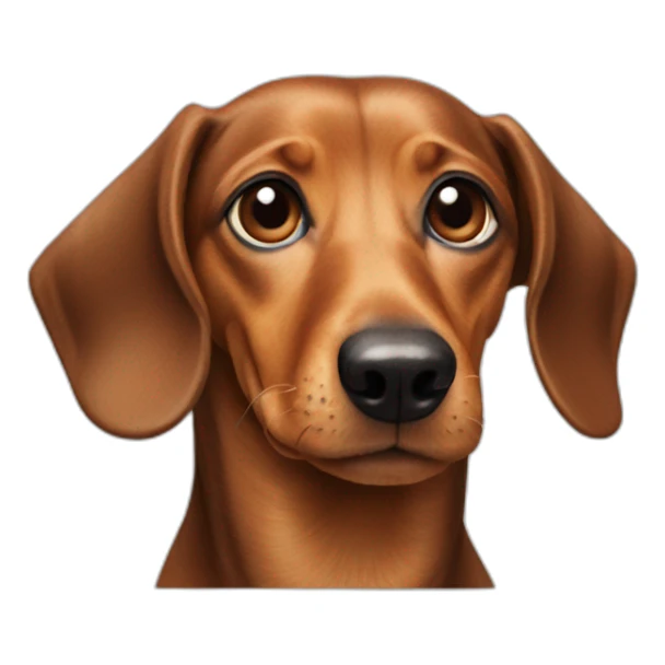 Dog head reality dachshund Looks to the left side 180 Degrees sticker