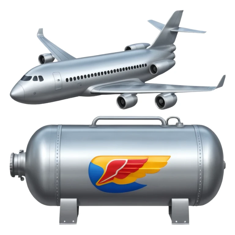 Airplane wing fuel tank being filled with jet fuel sticker