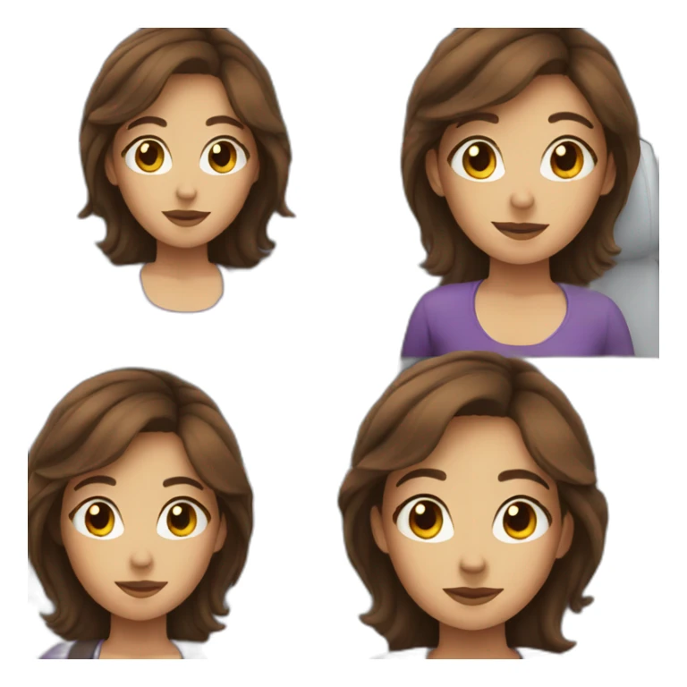 Girl with brown hair on an airplane sticker
