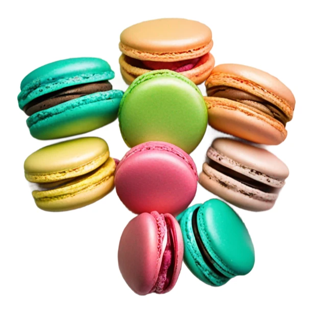 French macrons on a vintage plate sticker