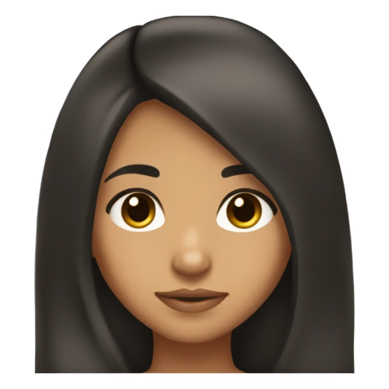 olive skin tone girl with black long hair looking down sticker