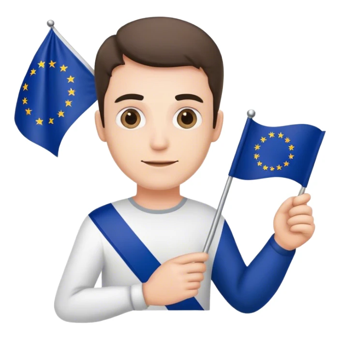 european union enthusiast with flag man sticker