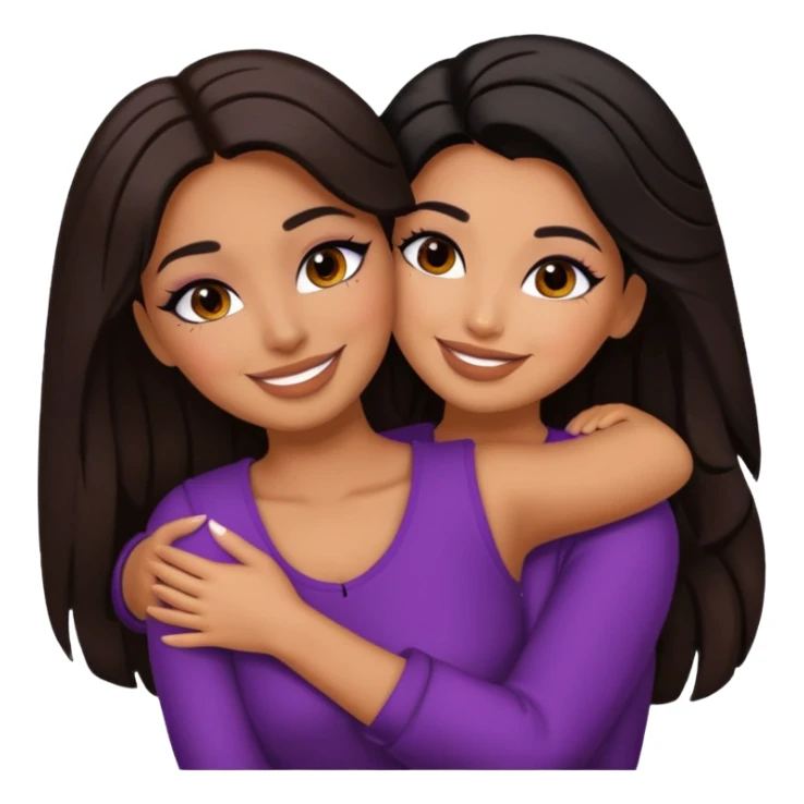 Boujy baddie best friends happy hugging, trendy heavy makeup sticker