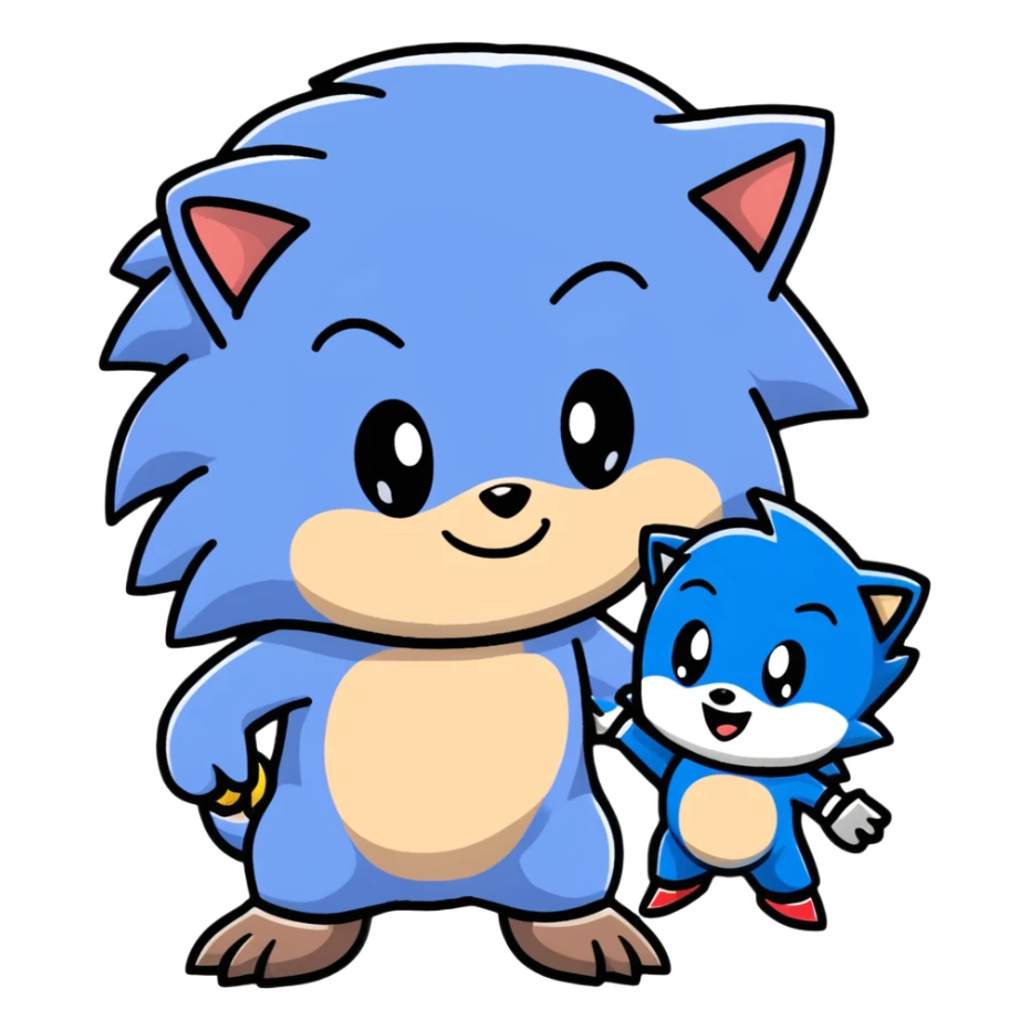 Baby Sonic the Hedgehog and baby Silver the Hedgehog together sticker