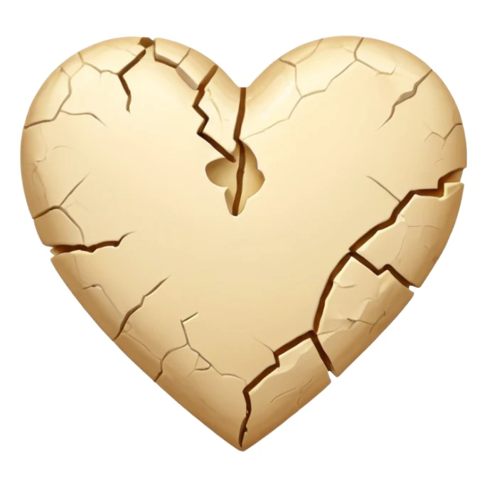 Broken cream color heart sticker