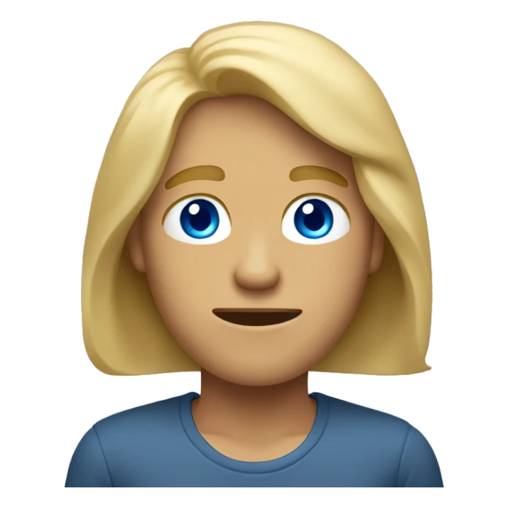 A tan guy with long blonde hair and blue eye’s shrugging his shoulders  sticker