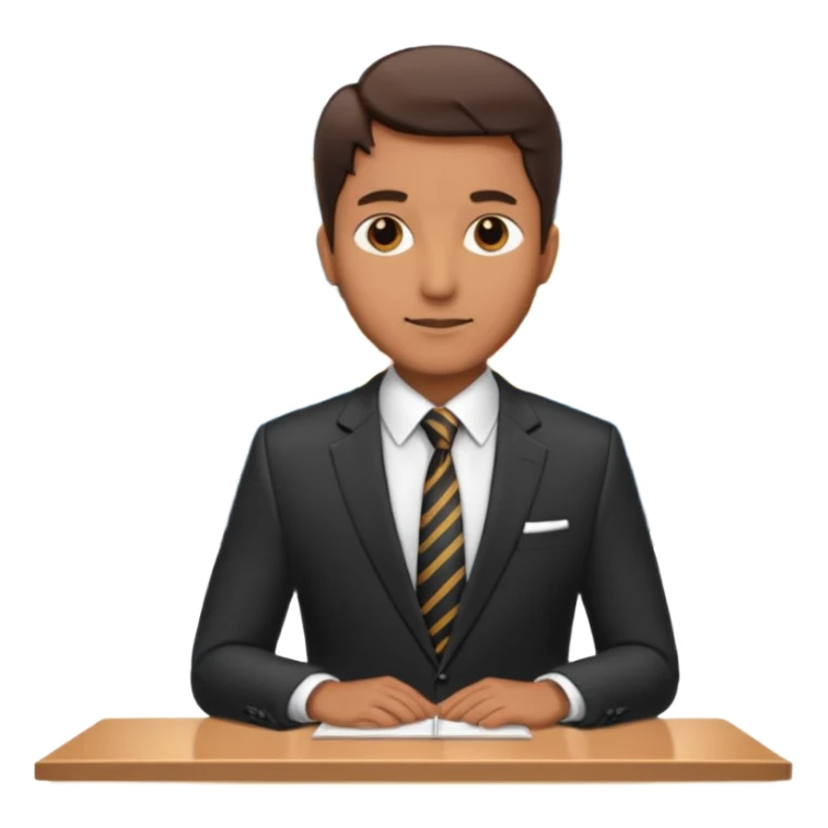 a man standing in front of the presentation table  sticker