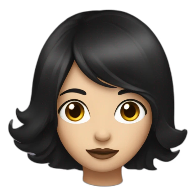 mysterious girl with black hair  sticker