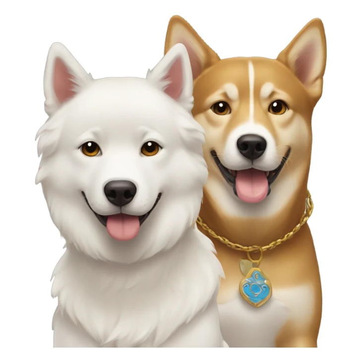 Two châtain  boy and One golden y usky  sticker