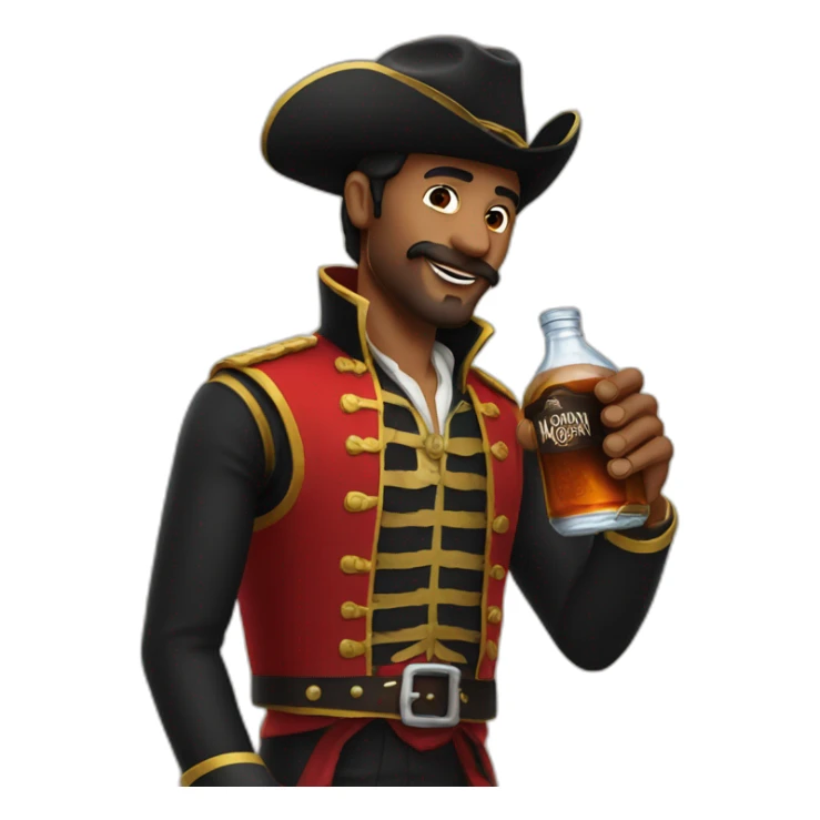 Man who drink bottle of captain Morgan sticker