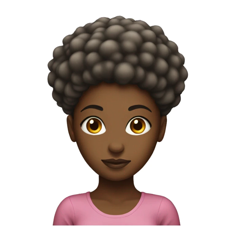 A black girl with a big puff ball on her head  sticker