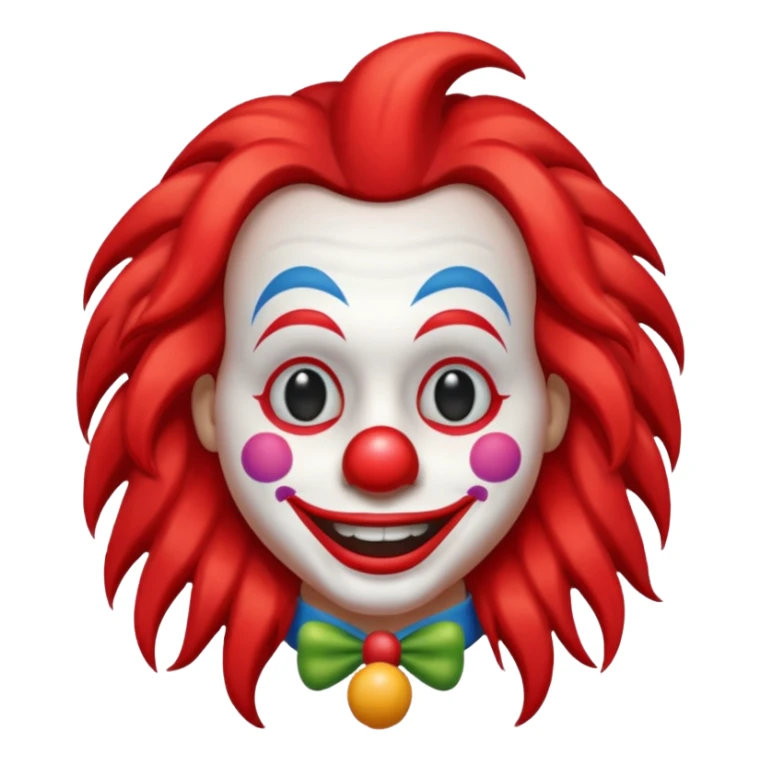 iPhone clown emoji with long hair sticker