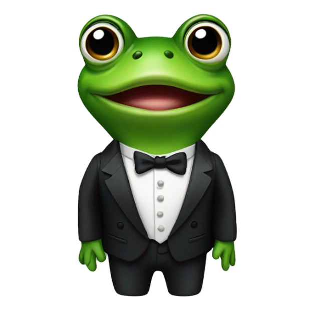 frog james bond in tuxedo sticker