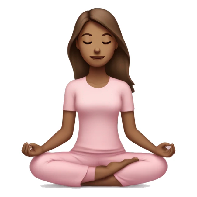 Meditating brown hair girl light pink clothes  sticker