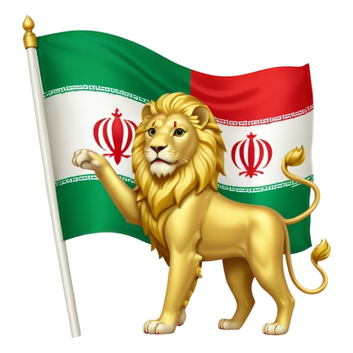 irans flag before revolution 1979, green white and red with lion in middle. sticker