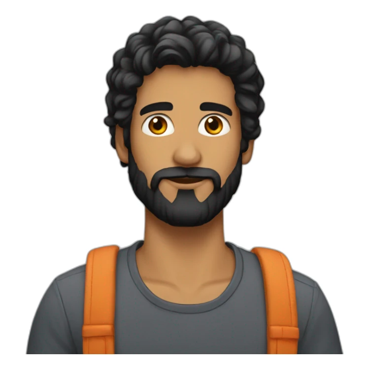Young-man-black-hair-black-beard sticker