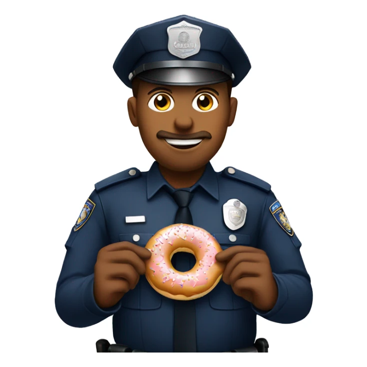 Police officer eating a donut  sticker