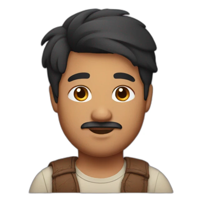 Chubby Indian man with stubble and black short hair sticker