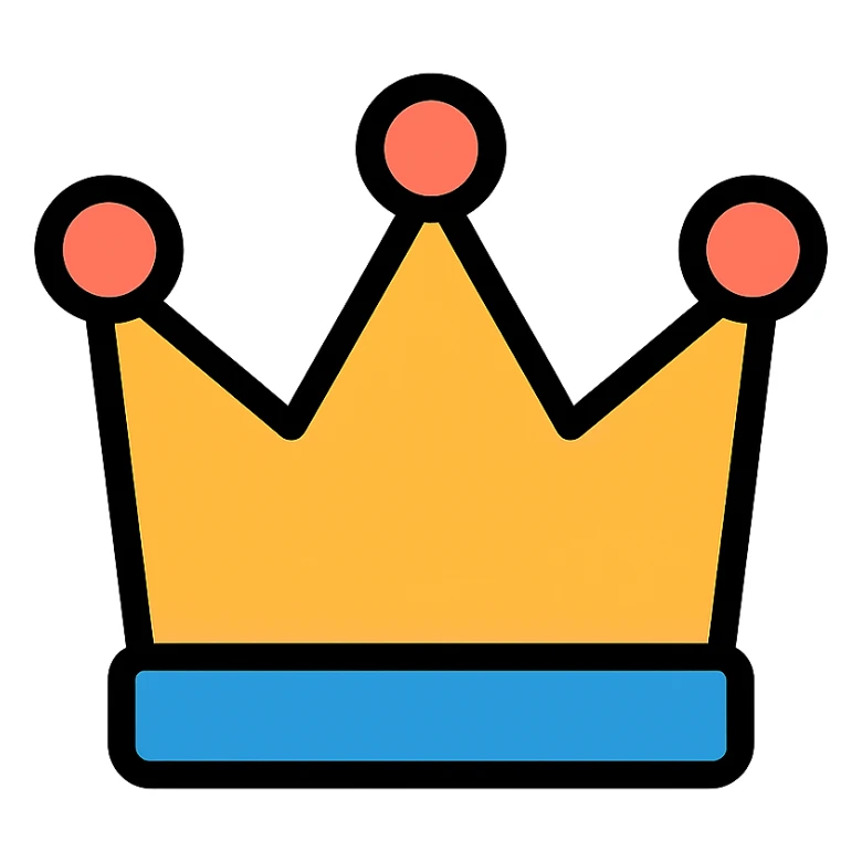 color outline icon of a crown sticker