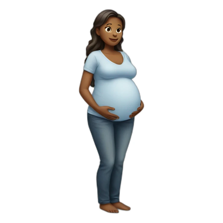 standing pregnant woman sticker