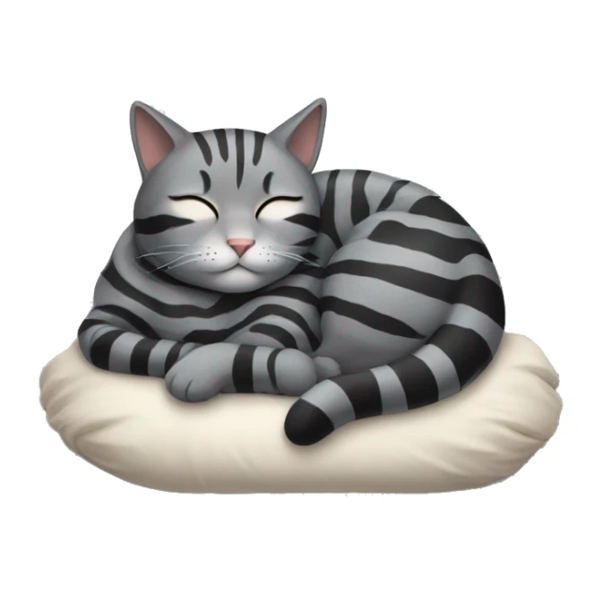Grey and black striped cat sleeping sticker