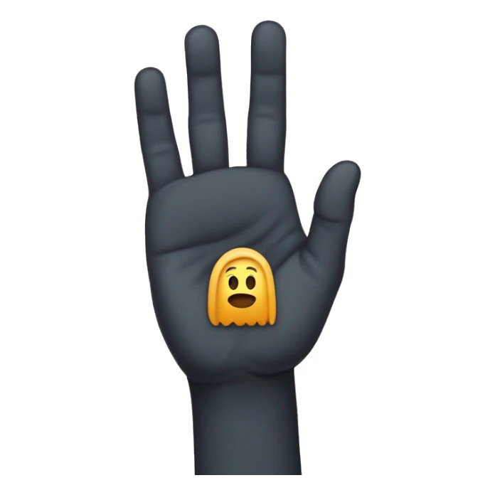 ring finger hidden behind the hand, palm down, thumb behind the hand, only the index finger, middle finger and little finger showing  sticker
