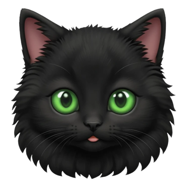 A photo-realistic digital illustration of a black kitten sticker