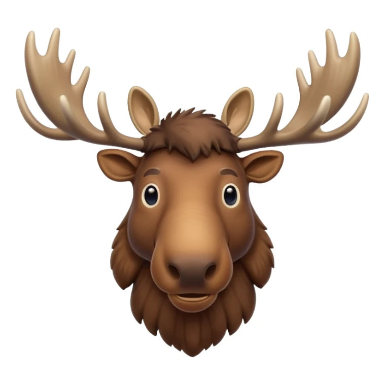 A high-resolution digital illustration of a noble moose in a clean, semi-realistic style. The noble moose is shown head on sticker