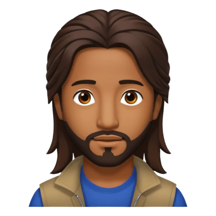 Omarion with long dark brown hair sticker