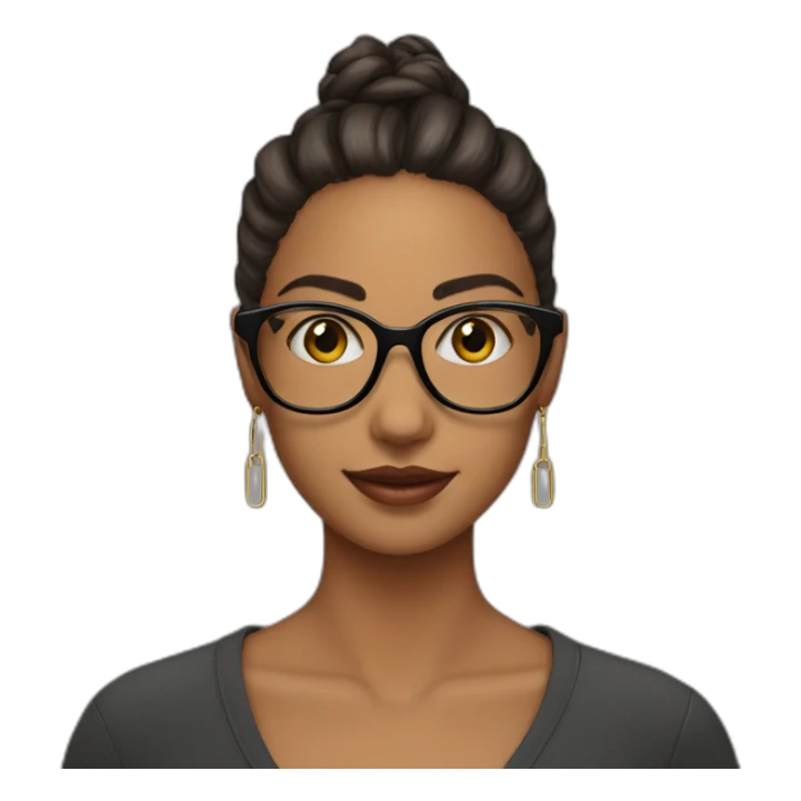 girl-with-glasses-with-paperclips-earrings sticker