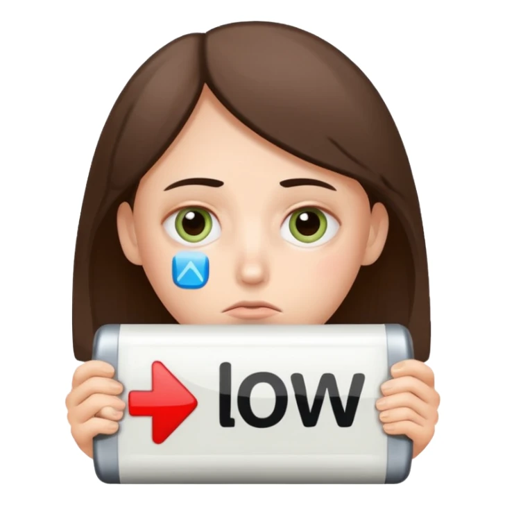 tired and exhausted with undereye bags add low power sign sticker